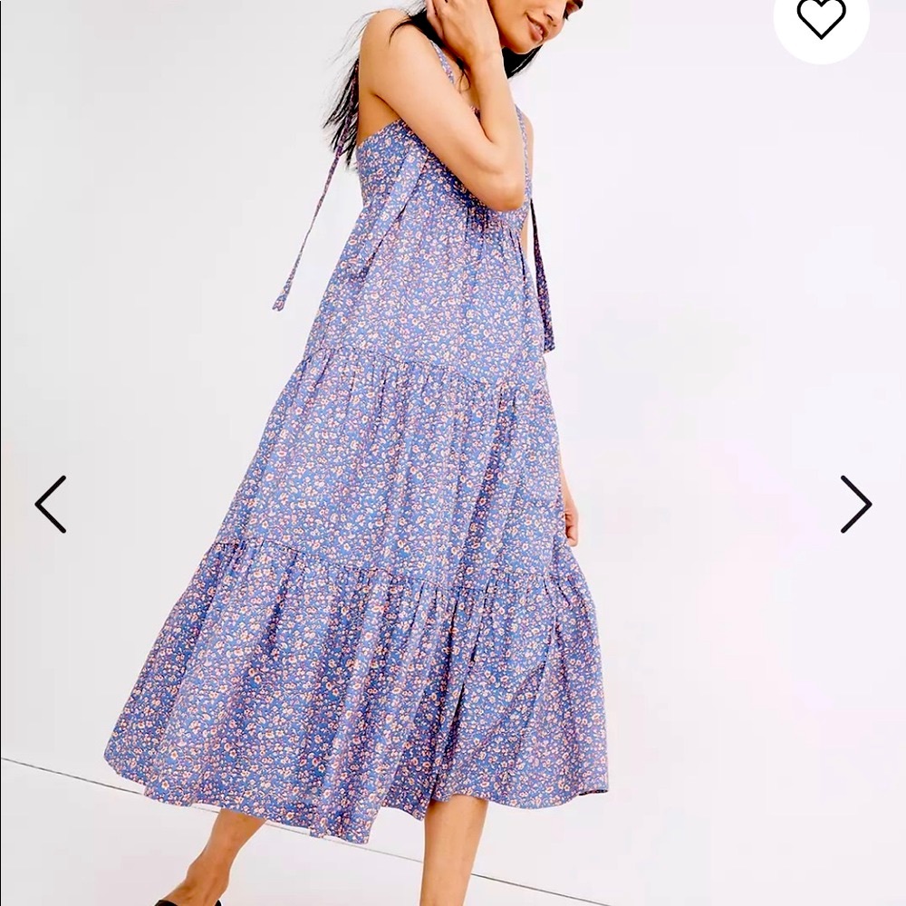 Madewell Tie-Strap Tiered Dress in Summer Vines